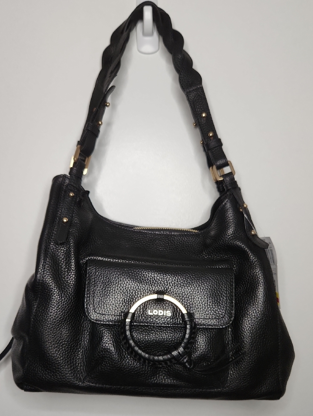 NWT LODIS Black large leather shoulder bag